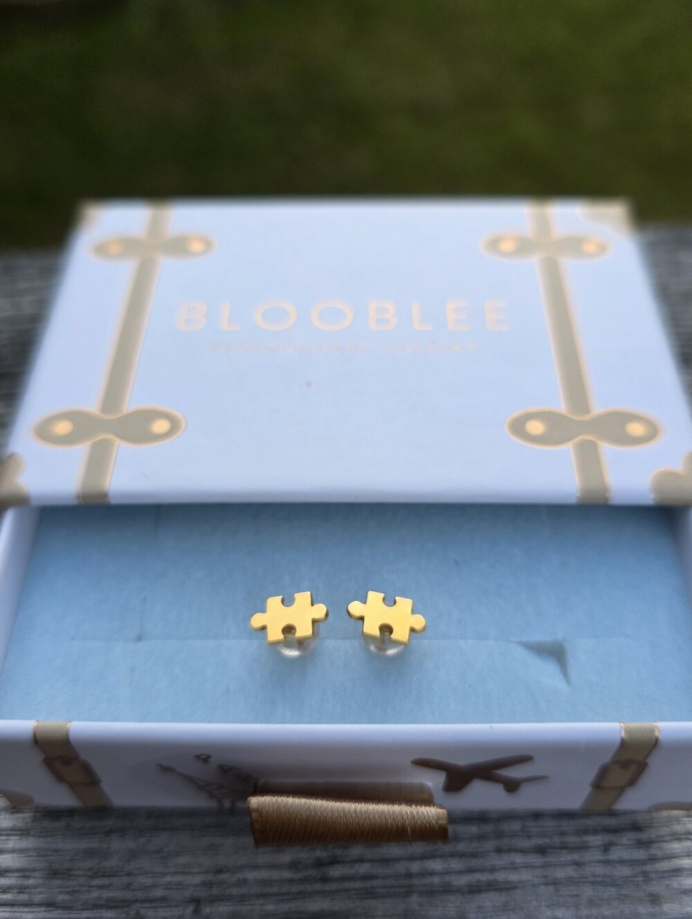Gold Puzzle Stud Earrings